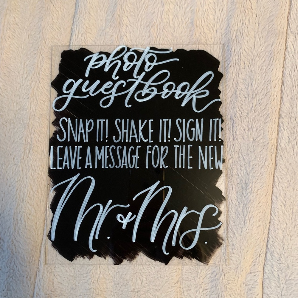 Wedding Photo Guest Book Acrylic Sign. Polaroid Guestbook sign.